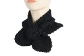 Women Classic Black Winter Neck Warmer Flower Bow Style Scarf Holidays